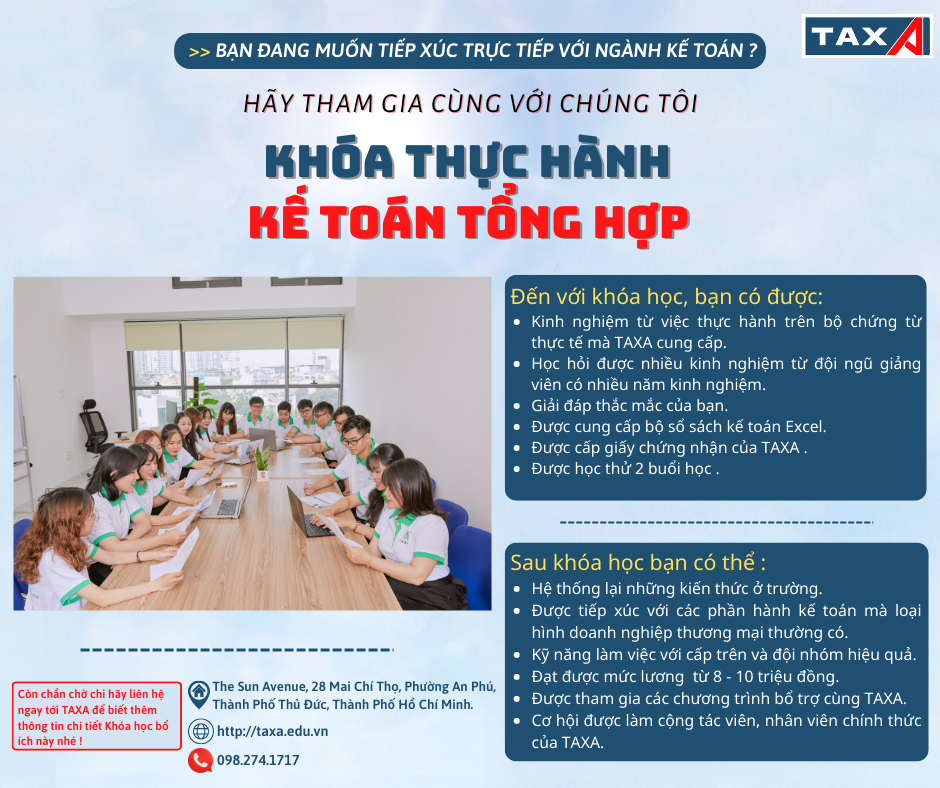 KHÓA THỰC HÀNH KẾ TOÁN TỔNG HỢP